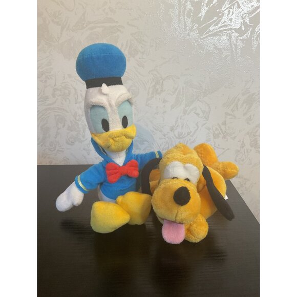 Vintage Disney Donald Duck & Pluto Plush Stuffed Animal Bundle Lot - Picture 1 of 5